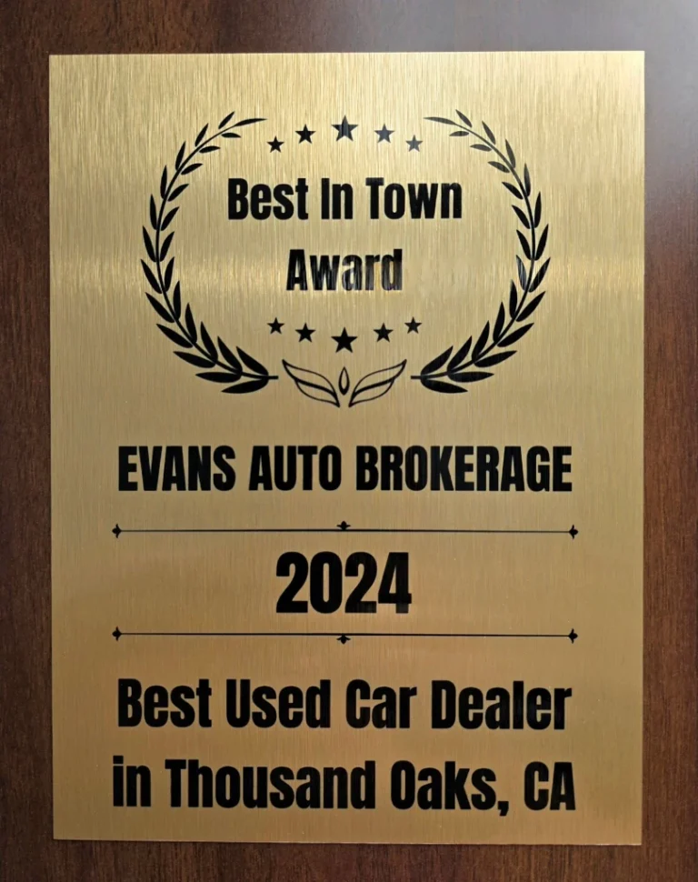 Best In Town Award - Evans Auto Brokerage - 2024 - Best Used Car Dealer in Thousand Oaks, CA