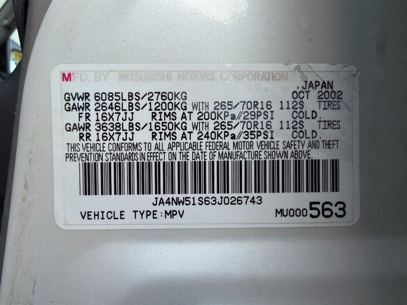 
								2003 Mitsubishi Montero Limited ESTO6743C full									